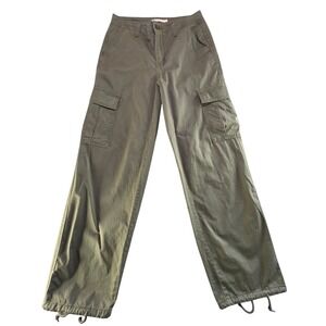 Levis 94 Baggy‎ Cargo Jeans Army Green Wide Leg Women's 26 Utility Streetwear